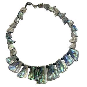 Paua Abalone shell necklace collar, approx 10-50mm [SHEAB93]