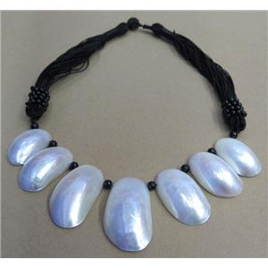 freshwater shell pearl necklace collar, approx 20-50mm [SHEAB96]