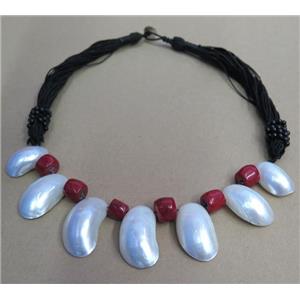 freshwater shell pearl necklace collar, approx 20-50mm [SHEAB97]