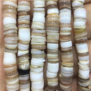 Shell heishi spacer beads, natural color, approx 5-6mm, 2-2.5mm thickness [SHEMP104]