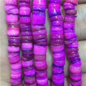 Shell heishi beads, purple, approx 5-6mm, 2-2.5mm thickness [SHEMP114]