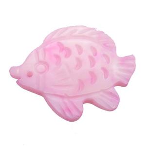 pink shell fish pendant, approx 18-22mm [SHEPD20]