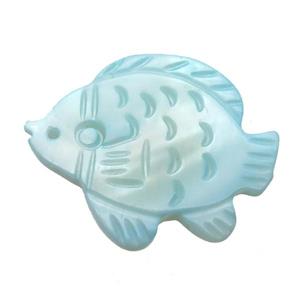 aqua shell fish pendant, approx 18-22mm [SHEPD21]