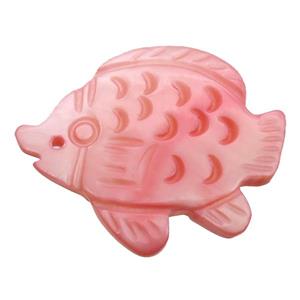 lt.red shell fish pendant, approx 18-22mm [SHEPD25]