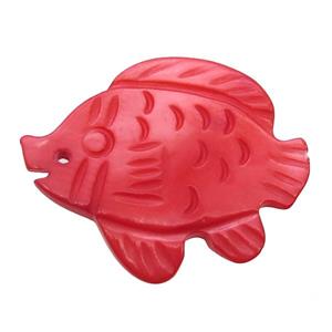 red shell fish pendant, approx 18-22mm [SHEPD26]