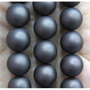 round matte pearlized shell beads, chocolate, approx 12mm dia [SHEPL083-12MM]