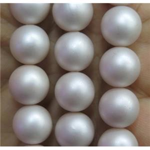 matte pearlized shell beads, round, approx 12mm dia [SHEPL089-12MM]