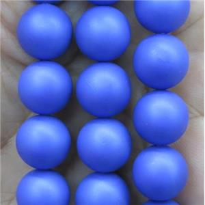 blue matte pearlized shell beads, round, approx 12mm dia [SHEPL094-12MM]
