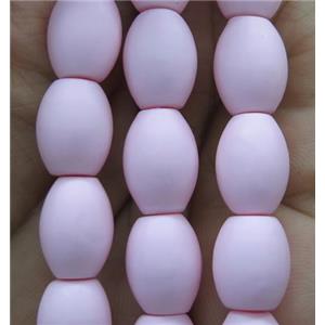 lt.purple matte pearlized shell beads, barrel, approx 9x13mm [SHEPL101]