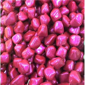 hotpink pearlized shell beads, freeform, approx 10-14mm [SHEPL131]