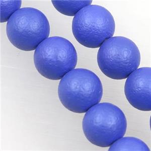 round matte lavender pearlized shell beads, approx 12mm dia [SHEPL136-12MM]