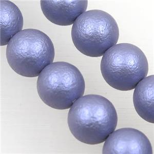 round matte gray-lavender pearlized shell beads, approx 12mm dia [SHEPL137-12MM]