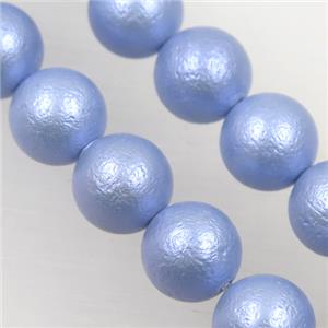 round matte blue pearlized shell beads, approx 12mm dia [SHEPL139-12MM]
