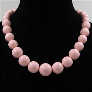 pink Pearlized Shell graduated Beads, round, approx 8-16mm [SHEPL163]