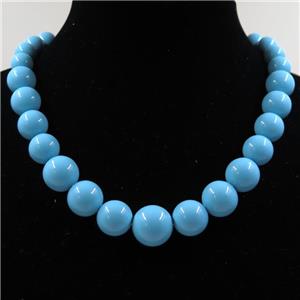blue Pearlized Shell graduated Beads, round, approx 8-16mm [SHEPL165]