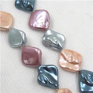 baroque style freshwater shell beads, freeform, mix color, approx 15-20mm [SHEPL172]