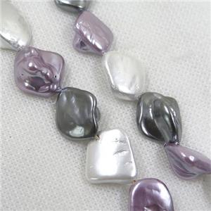baroque style freshwater shell beads, freeform, mix color, approx 15-20mm [SHEPL175]