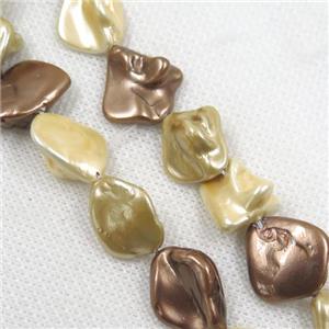 baroque style freshwater shell beads, freeform, mix color, approx 15-20mm [SHEPL176]