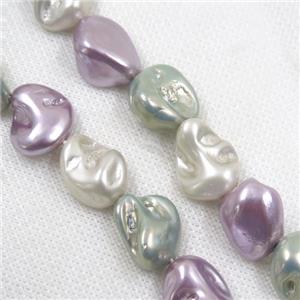baroque style freshwater shell beads, freeform, mix color, approx 15-20mm [SHEPL177]