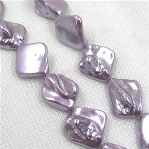 baroque style freshwater shell beads, freeform, purple, approx 15-20mm [SHEPL178]
