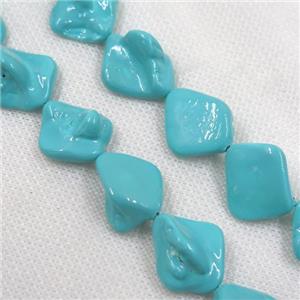 baroque style freshwater shell beads, freeform, teal, approx 15-20mm [SHEPL181]
