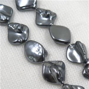 baroque style freshwater shell beads, freeform, black, approx 15-20mm [SHEPL182]