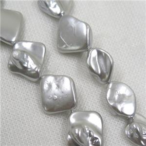 baroque style freshwater shell beads, freeform, gray, approx 15-20mm [SHEPL183]