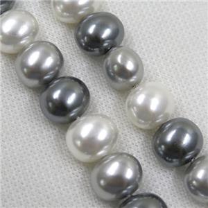 Pearlized Shell potato Beads, mix color, approx 13-15mm [SHEPL184]