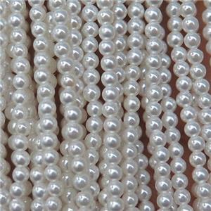 white round pearlized shell beads, approx 2mm dia [SHEPL194]