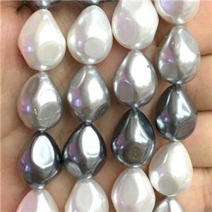 pearlized shell beads, teardrop, mix, approx 14-18mm [SHEPL198]