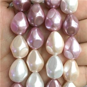 pearlized shell beads, teardrop, mix, approx 14-18mm [SHEPL199]