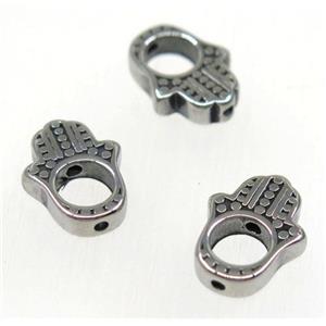 stainless steel hamsahand beads, Antique silver, approx 10-14mm [SSB0001]