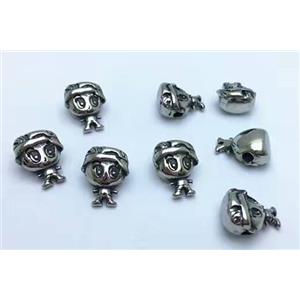 stainless steel boy beads, Antique silver, approx 10-12mm [SSB0012]