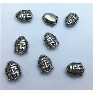 stainless steel buddha beads, Antique silver, approx 10-12mm [SSB0014]