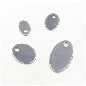 stainless steel oval pendant, approx 7x9mm [SSB0026-7X9MM]