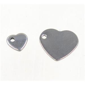 stainless steel heart pendant, approx 11mm wide [SSB0038-11MM]