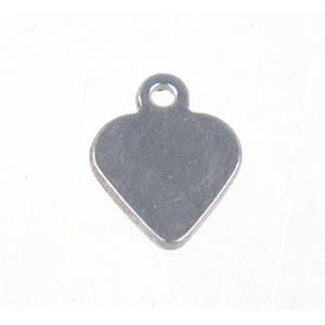 stainless steel heart pendant, approx 7.5mm [SSB0041]