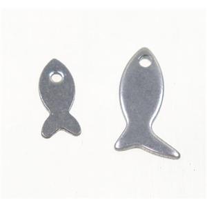 raw stainless steel fish pendant, approx 4.5-11.5mm [SSB0042-11MM]