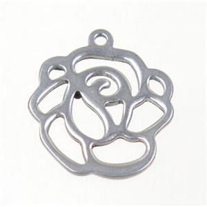 stainless steel flower pendant, approx 14mm [SSB0046]