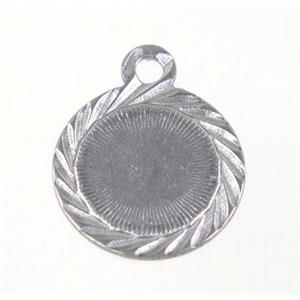 stainless steel pendant, approx 12mm dia [SSB0047]