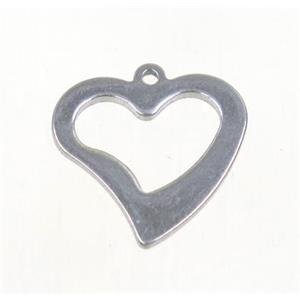 stainless steel heart pendant, approx 15mm [SSB0050]