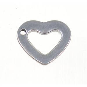 stainless steel heart pendant, approx 10-11mm [SSB0051]