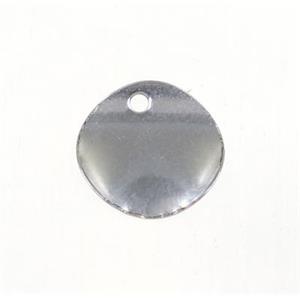 stainless steel circle pendant, approx 10mm dia [SSB0052]