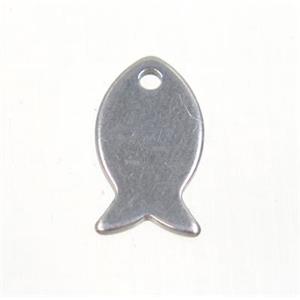 raw stainless steel fish pendant, approx 7.5-13.5mm [SSB0053]