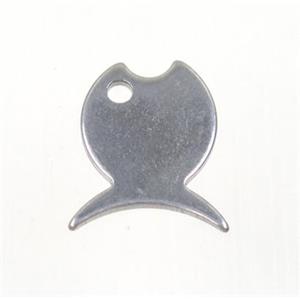 raw stainless steel fish pendant, approx 11x15mm [SSB0054]
