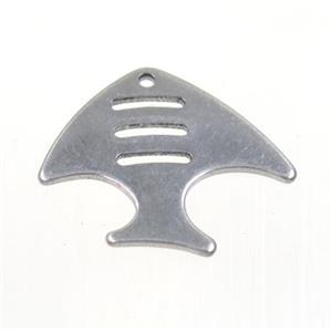 raw stainless steel fish pendant, approx 15-20mm [SSB0055]