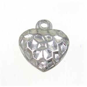 stainless steel heart pendant, approx 12mm dia [SSB0076]