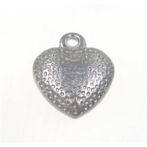 stainless steel heart pendant, approx 12mm dia [SSB0077]