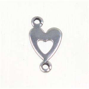 stainless steel heart connector, approx 6-7mm [SSB0086]