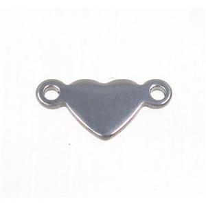 stainless steel heart connector, approx 6mm [SSB0087]
